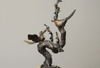 廣場(chǎng)喜鵲銅雕廠家 青銅動(dòng)物銅雕