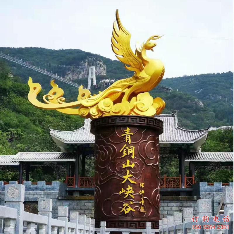 紫銅鳳凰銅雕廠(chǎng)家 仿古動(dòng)物銅雕