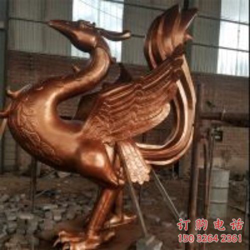 抽象鳳凰銅雕廠家 辦公室動(dòng)物銅雕