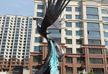 彩繪鳳凰銅雕廠家 仿古動物銅雕