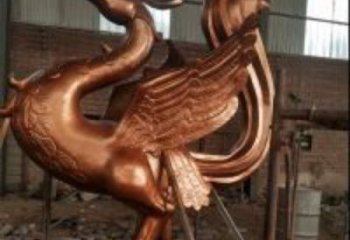 抽象鳳凰銅雕廠家 辦公室動物銅雕