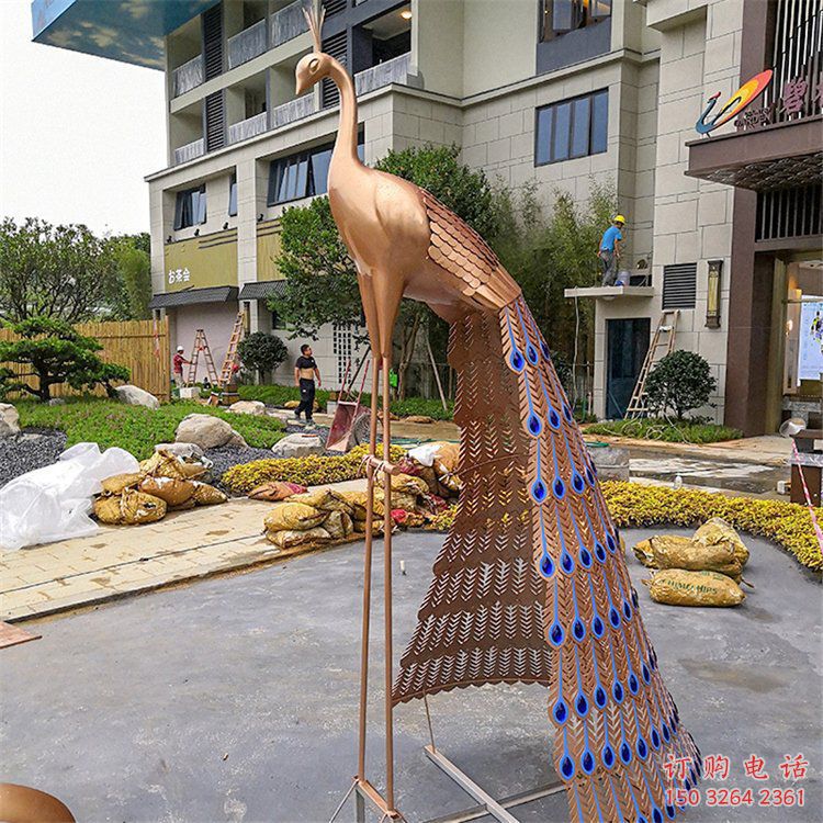 城市孔雀銅雕廠家 黃銅動物銅雕