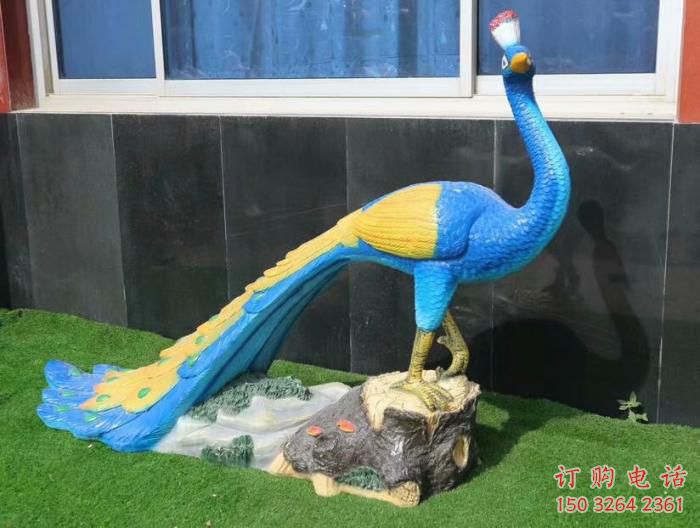 別墅綠孔雀銅雕 公園動物銅雕廠家