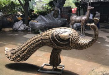 仿古孔雀銅雕廠家 彩繪動(dòng)物銅雕