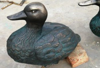 紫銅鴨子銅雕廠家 仿古動物銅雕