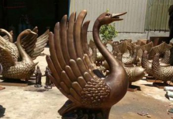 別墅鴨子銅雕廠家 公園動物銅雕