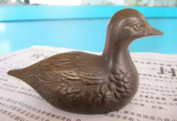 黃銅鴨子銅雕廠家 仿古動物銅雕