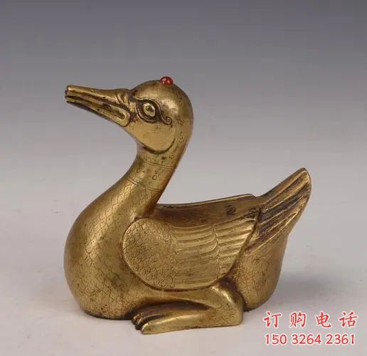 仿古鴨子銅雕廠家 彩繪動物銅雕