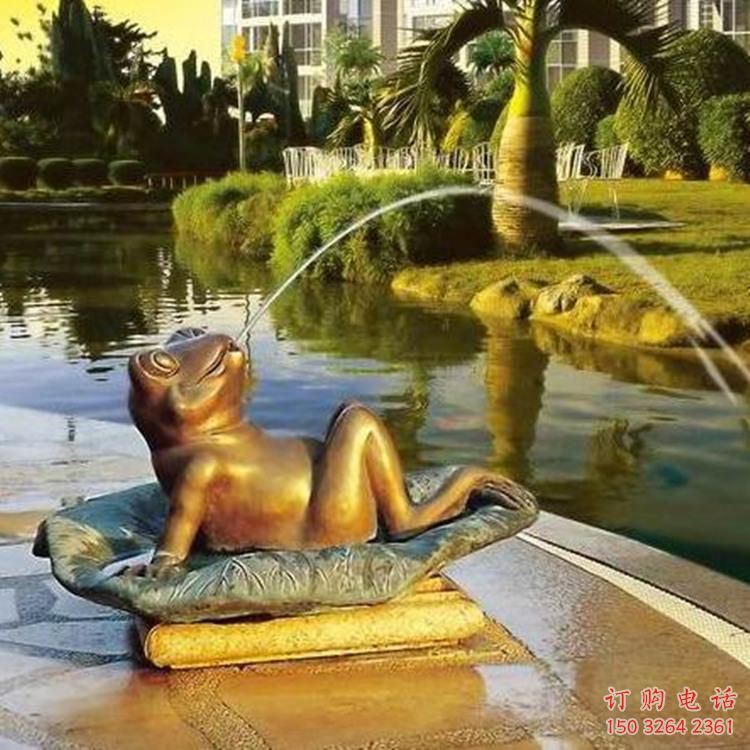 青銅青蛙銅雕廠家 公園動(dòng)物銅雕