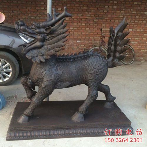 青銅獨(dú)角獸銅雕廠家 公園動(dòng)物銅雕