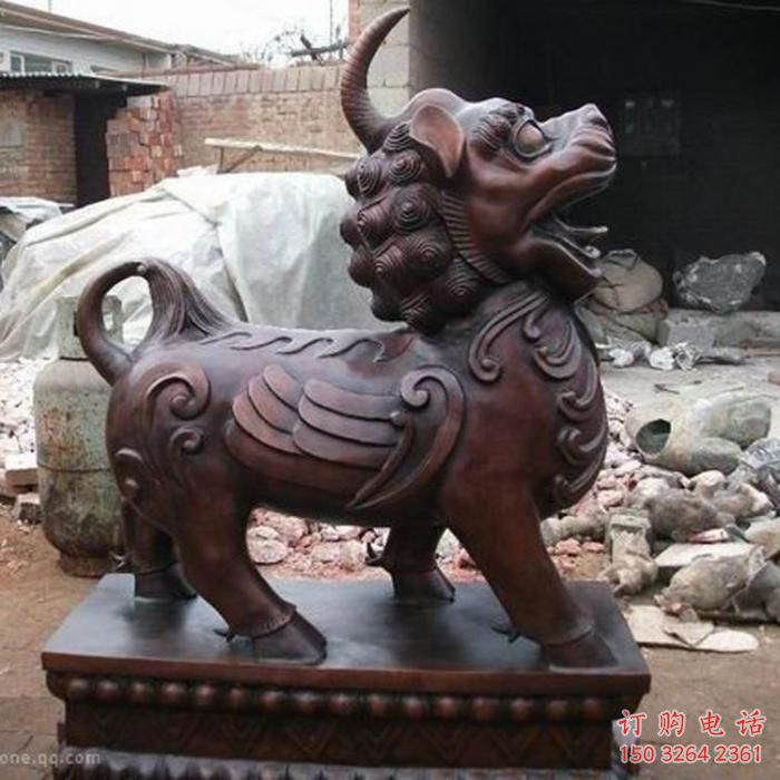 紫銅獨(dú)角獸銅雕廠(chǎng)家 仿古動(dòng)物銅雕
