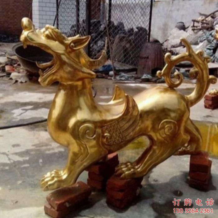 公園獨(dú)角獸銅雕廠家 街頭動物銅雕