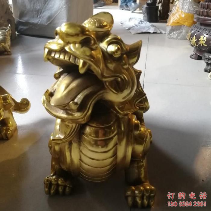 抽象獨(dú)角獸銅雕廠家 辦公室動物銅雕