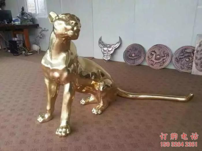 廣場(chǎng)豹子銅雕廠(chǎng)家 青銅動(dòng)物銅雕