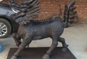 青銅獨(dú)角獸銅雕廠家 公園動(dòng)物銅雕