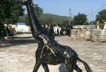 青銅長頸鹿銅雕廠家 公園動物銅雕