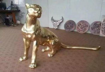 廣場豹子銅雕廠家 青銅動物銅雕