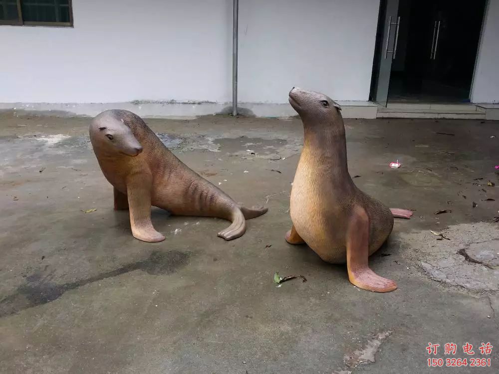 紫銅海豹銅雕廠家 仿古動物銅雕