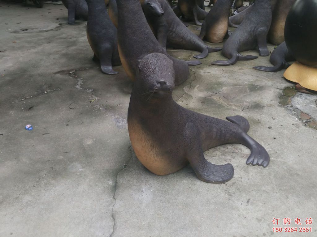 彩繪海豹銅雕廠家 仿古動(dòng)物銅雕