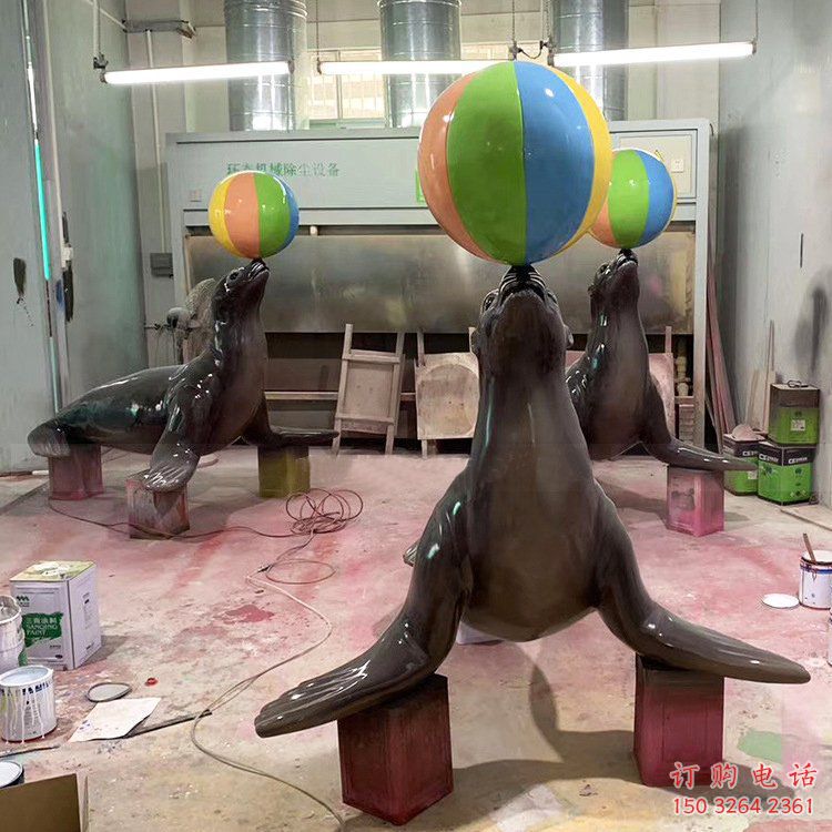 城市海豹銅雕廠家 黃銅動(dòng)物銅雕
