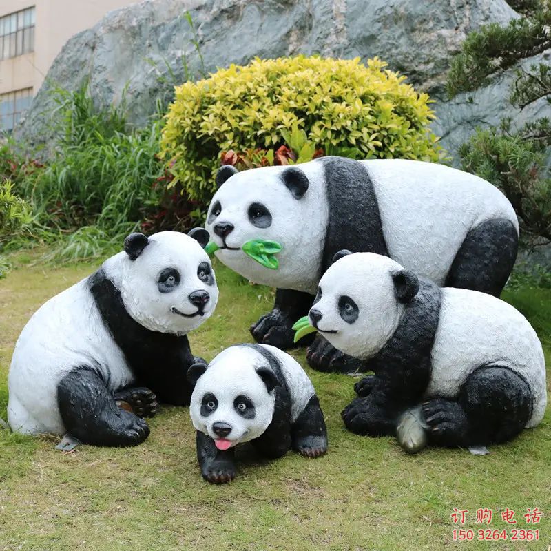 彩繪熊貓銅雕廠家 仿古動物銅雕