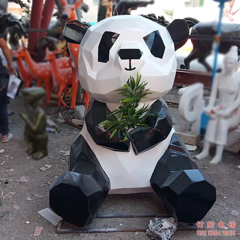 街頭熊貓銅雕廠家 城市動物銅雕
