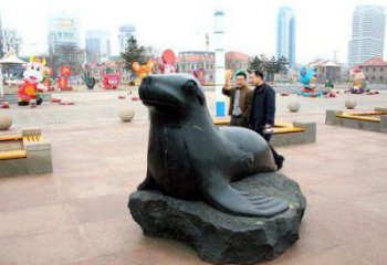 青銅海豹銅雕廠家 公園動(dòng)物銅雕