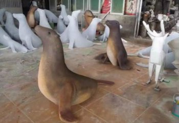 園林海豹銅雕廠家 青銅動(dòng)物銅雕