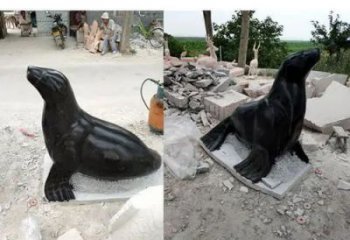 城市海豹銅雕廠家 黃銅動物銅雕