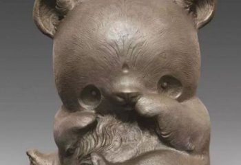 紫銅熊貓銅雕廠家 仿古動物銅雕