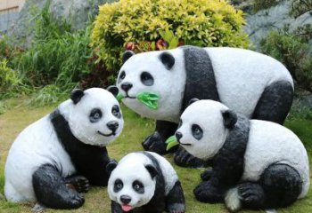 彩繪熊貓銅雕廠家 仿古動物銅雕