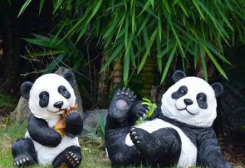 公園熊貓銅雕廠家 街頭動物銅雕