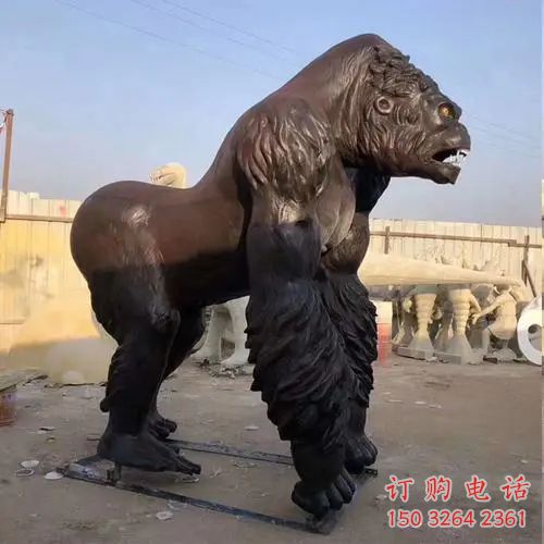別墅大猩猩銅雕廠家 公園動(dòng)物銅雕