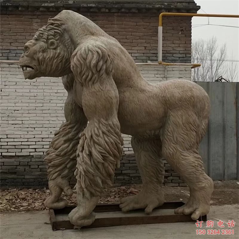 街頭大猩猩銅雕廠家 城市動(dòng)物銅雕