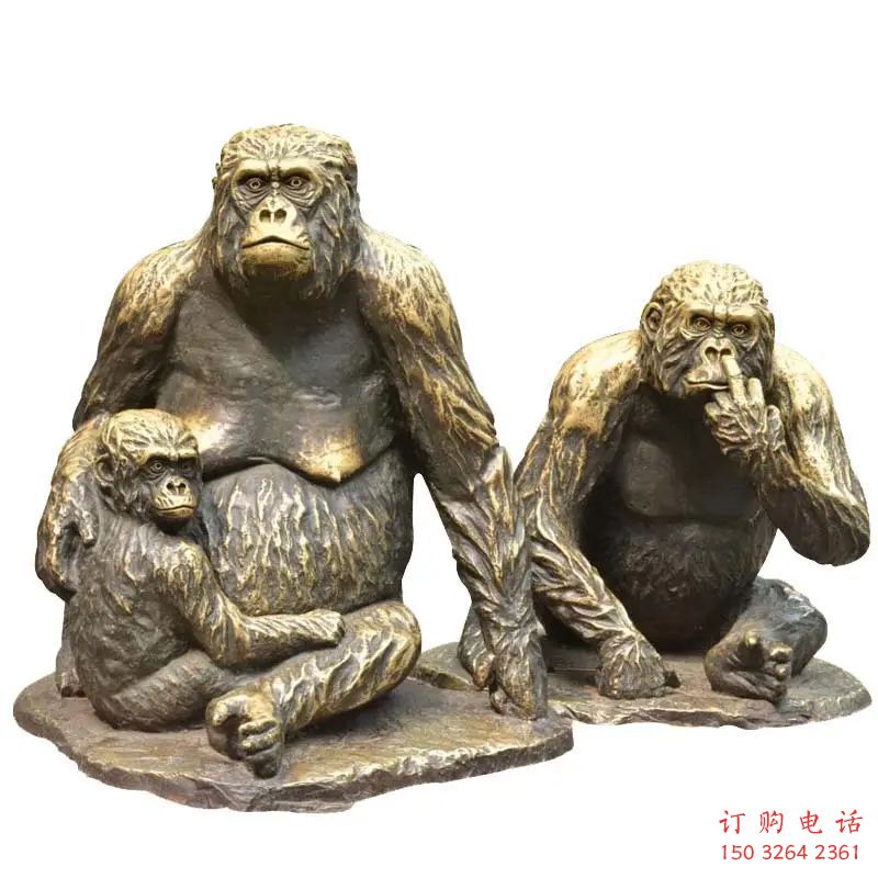 黃銅大猩猩銅雕廠家 仿古動(dòng)物銅雕