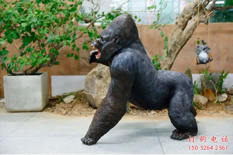 仿古大猩猩銅雕廠家 彩繪動物銅雕