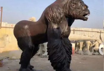 別墅大猩猩銅雕廠家 公園動物銅雕