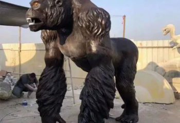 城市大猩猩銅雕廠家 黃銅動物銅雕