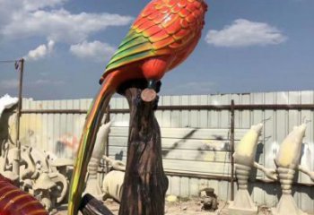 彩繪鸚鵡銅雕廠家 仿古動物銅雕