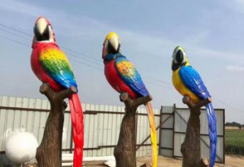 青銅鸚鵡銅雕廠家 公園動物銅雕