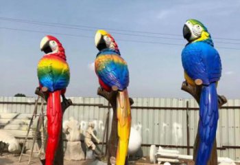 紫銅鸚鵡銅雕廠家 仿古動物銅雕