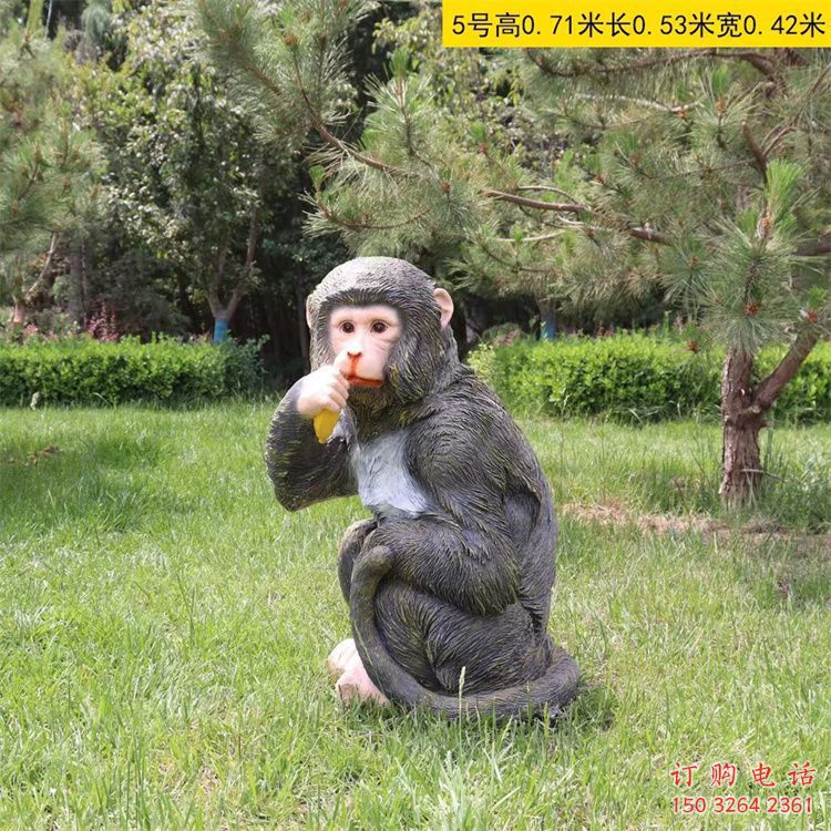 仿古小猴銅雕廠家 彩繪動物銅雕