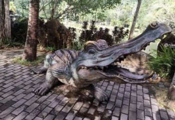 青銅鱷魚銅雕廠家 公園動物銅雕