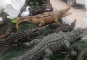 街頭鱷魚銅雕廠家 城市動物銅雕