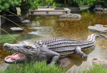 城市鱷魚銅雕廠家 黃銅動物銅雕