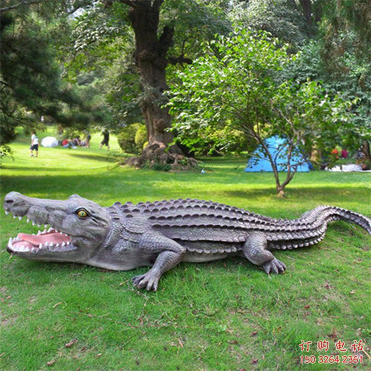 公園鱷魚銅雕廠家 街頭動物銅雕