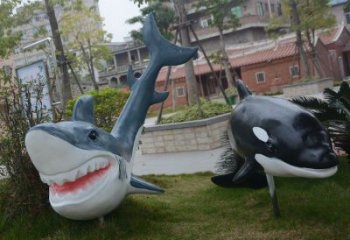 彩繪鯊魚銅雕廠家 仿古動物銅雕