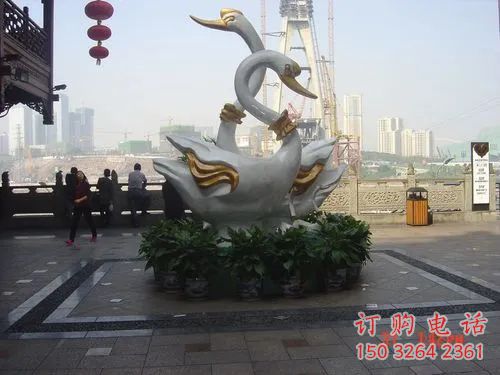 街頭鴛鴦銅雕廠家 城市動(dòng)物銅雕