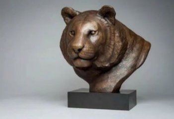 虎頭銅雕廠家 抽象動物銅雕