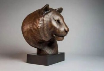 仿古虎頭銅雕廠家 彩繪動物銅雕